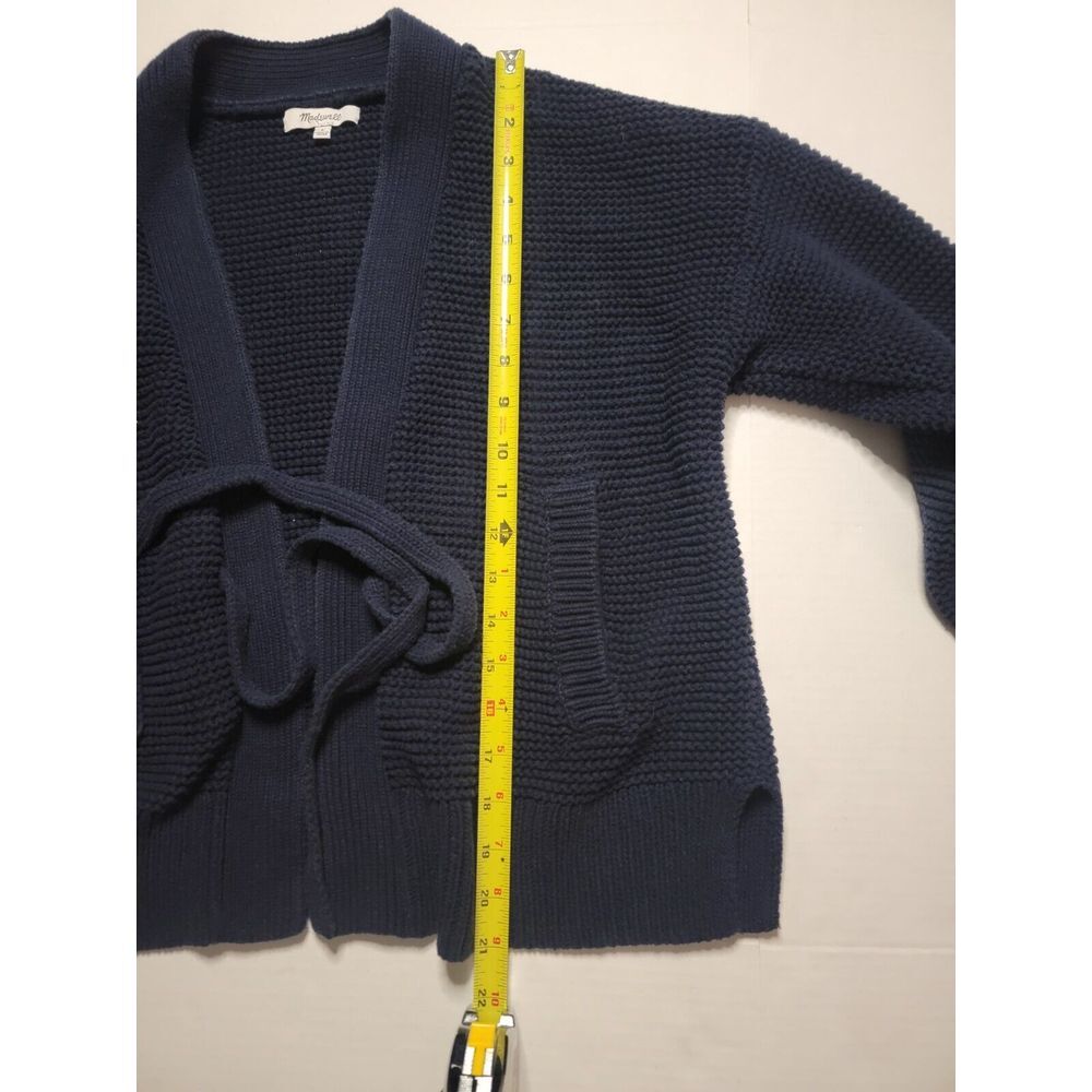 Madewell Half Robe woman's size S Navy Blue Tie Up - Picture 2 of 7
